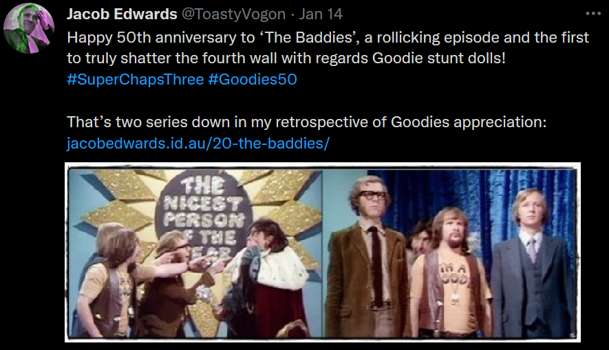 The Goodies confront Dr Wolfgang Adolphus Ratfink von Petal... and their own evil doppelgangers!